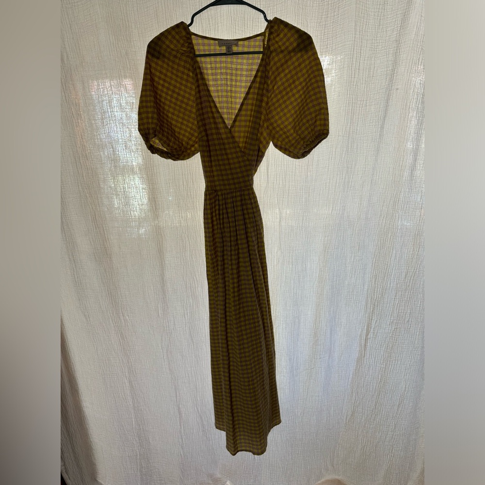 Wrap Dress with Puffy Sleeves